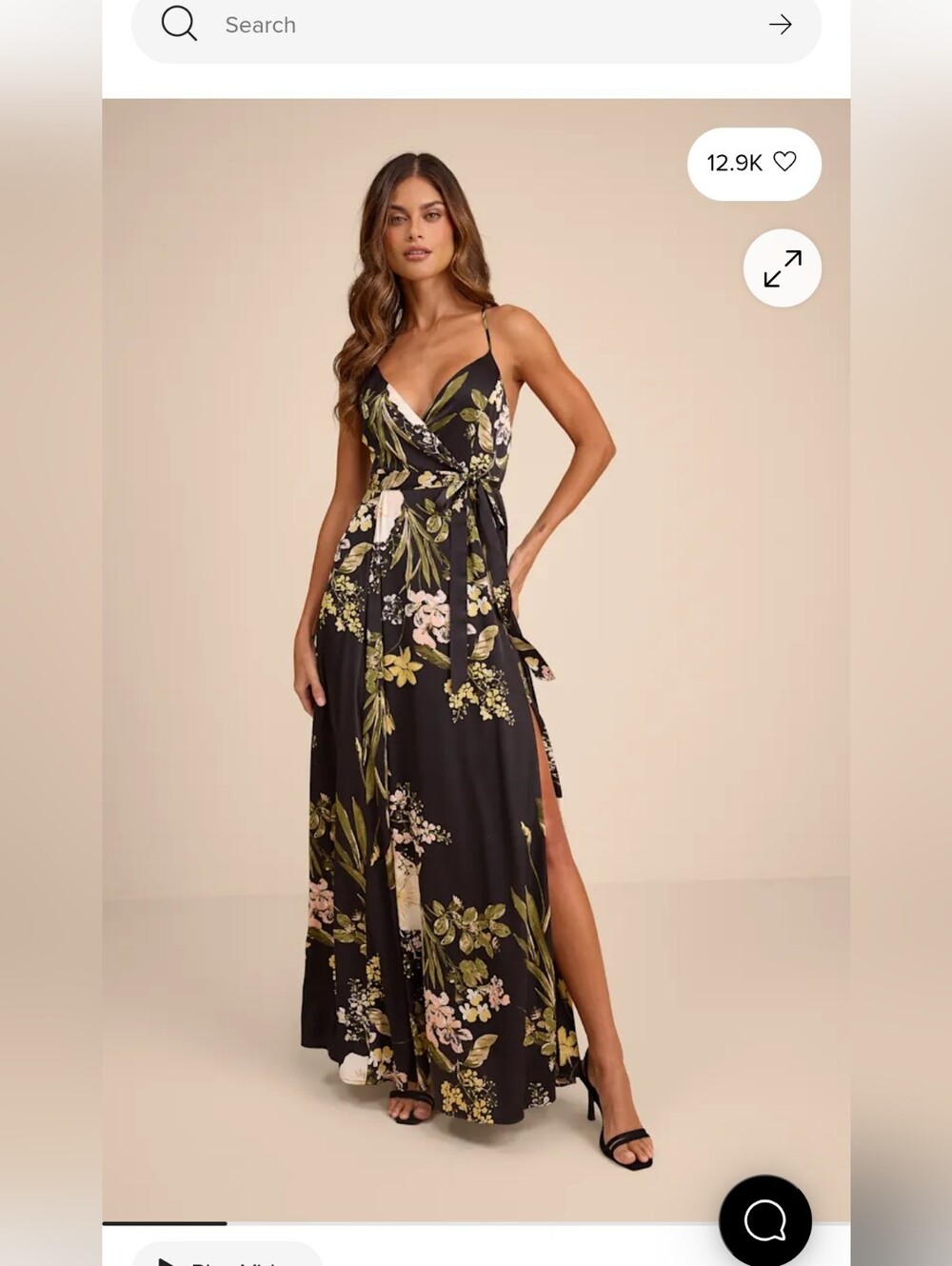 Still the One Black Floral Print Satin Maxi Dress
